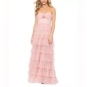 Aqua Pink Ruffled Tiered
